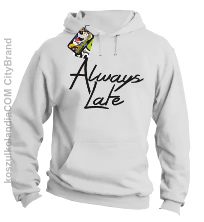 Always Late-Bluza męska z kapturem biała