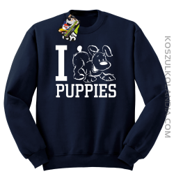 I love puppies - kocham szczeniaki - Bluza STANDARD granat