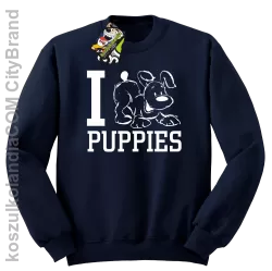 I love puppies - kocham szczeniaki - Bluza STANDARD granat