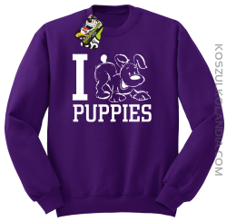 I love puppies - kocham szczeniaki - Bluza STANDARD fiolet
