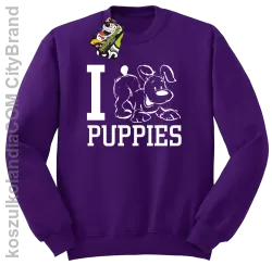 I love puppies - kocham szczeniaki - Bluza STANDARD fiolet
