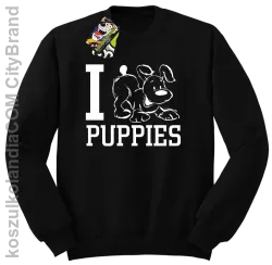 I love puppies - kocham szczeniaki - Bluza STANDARD czarna