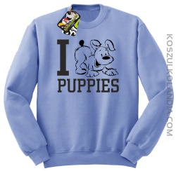 I love puppies - kocham szczeniaki - Bluza STANDARD błękit