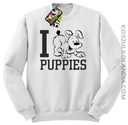 I love puppies - kocham szczeniaki - Bluza STANDARD biała