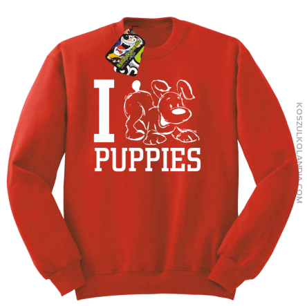 I love puppies - kocham szczeniaki - Bluza STANDARD red