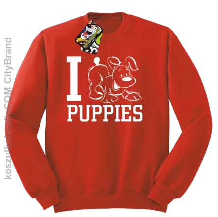 I love puppies - kocham szczeniaki - Bluza STANDARD red