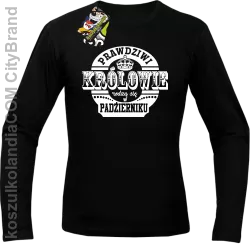 Prawdziwi królowie rodzą się w październiku - Longsleeve męski czarny 