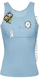 ﻿Astro Golfista na księżycu - Top damski błękitny 