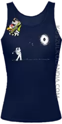 ﻿Astro Golfista na księżycu - Top damski granat 