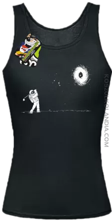 ﻿Astro Golfista na księżycu - Top damski czarny 