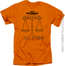 Balans w jedzeniu Waga optymalna - koszulka męska pomarańczowa
