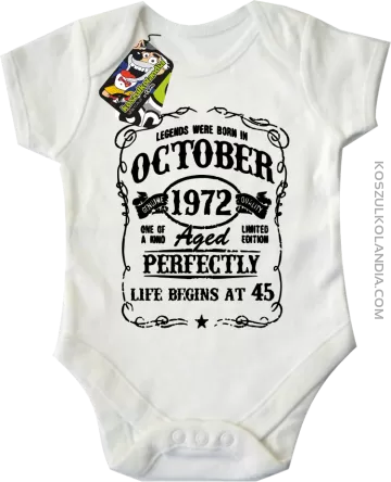 Legends were born in October Aged Perfectly - Body dziecięce białe 