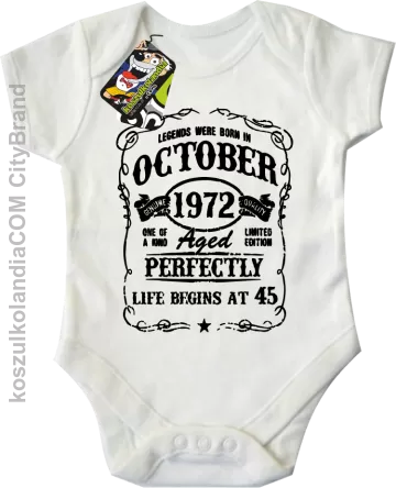 Legends were born in October Aged Perfectly - Body dziecięce białe 