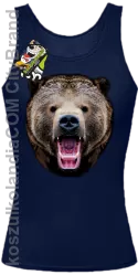 Miś Grizzly Real Foto -  Top Damski - Granatowy