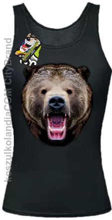 Miś Grizzly Real Foto -  Top Damski - Czarny