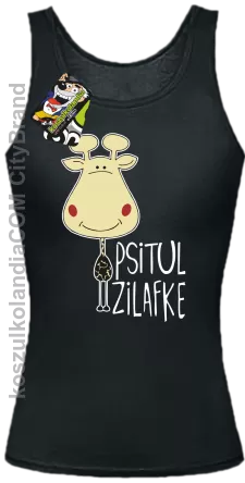 PSITUL ZILAFKE przytul żyrafkę - top damski czarny