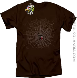 Pajęczyna z pająkiem - koszulka męska brązowa
