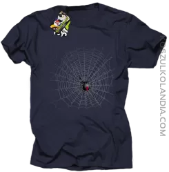 Pajęczyna z pająkiem - koszulka męska granatowa