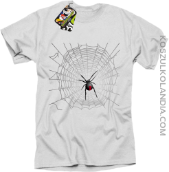 Pajęczyna z pająkiem - koszulka męska biała