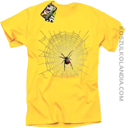 Pajęczyna z pająkiem - koszulka męska żółta