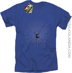 Pajęczyna z pająkiem - koszulka męska niebieska