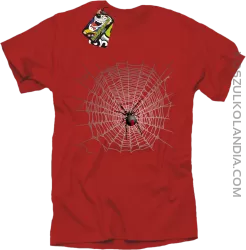 Pajęczyna z pająkiem - koszulka męska czerwona