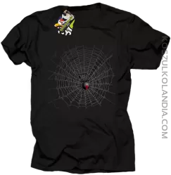 Pajęczyna z pająkiem - koszulka męska czarna