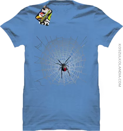 Pajęczyna z pająkiem - koszulka męska błękitna