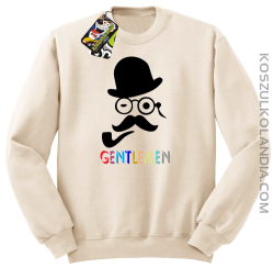 Gentlemen Retro Style - Bluza męska standard bez kaptura beżowa 