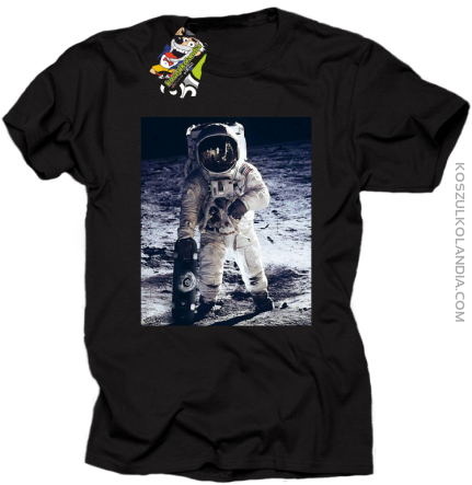 Kosmonauta z deskorolką - Koszulka męska czarna 