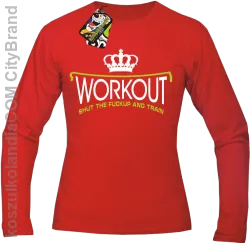 Workout shut the FUCKUP and train - Longsleeve męski czerwony 