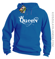 Queen Simple - Bluza z kapturem niebieska 