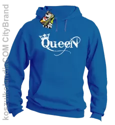 Queen Simple - Bluza z kapturem niebieska 