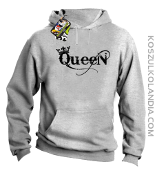 Queen Simple - Bluza z kapturem melanż