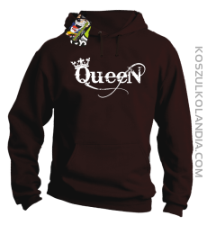 Queen Simple - Bluza z kapturem brąz 