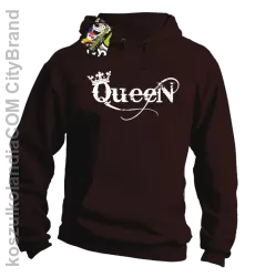 Queen Simple - Bluza z kapturem brąz 