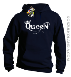 Queen Simple - Bluza z kapturem granat