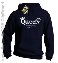 Queen Simple - Bluza z kapturem granat