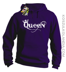 Queen Simple - Bluza z kapturem fiolet 