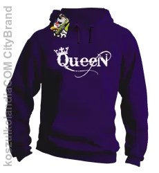 Queen Simple - Bluza z kapturem fiolet 