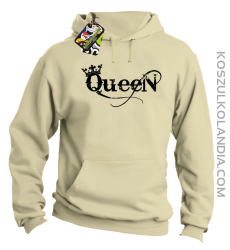 Queen Simple - Bluza z kapturem beżowa 
