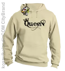 Queen Simple - Bluza z kapturem beżowa 