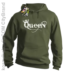 Queen Simple - Bluza z kapturem khaki