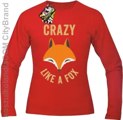 Crazy like a Fox -  Longsleeve męski czerwony 