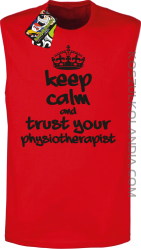 Keep Calm and trust your Physiotherapist - bezrękawnik męski TANK TOP - Czerwony