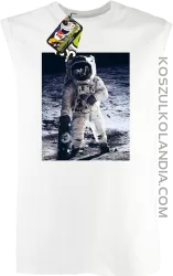 Kosmonauta z deskorolką - Bezrękawnik męski biały 