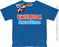 Uwielbiam Angrybirds - odlotowa koszulka dziecięca - niebieski