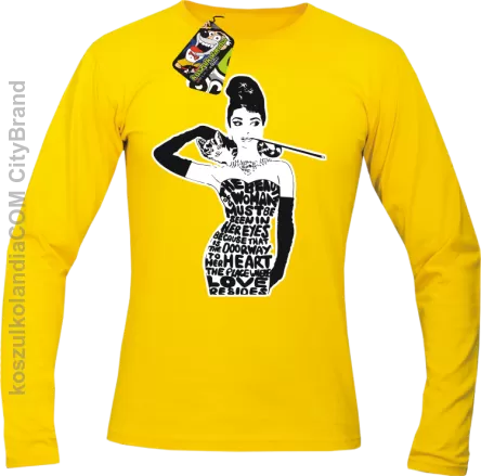 Audrey Hepburn RETRO-ART -  Longsleeve męski żółty 