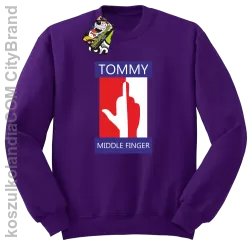 Tommy Middle Finger - Bluza męska standard bez kaptura fiolet 