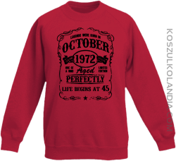 Legends were born in October Aged Perfectly - Bluza dziecięca standard bez kaptura czerwona 